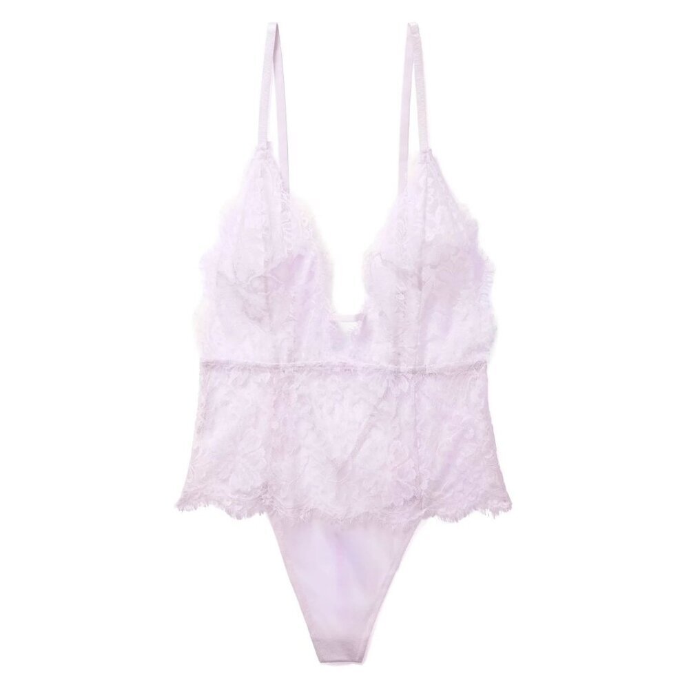 New! Adore Me Purple Anouchka Unlined Bodysuit Size Large 45829